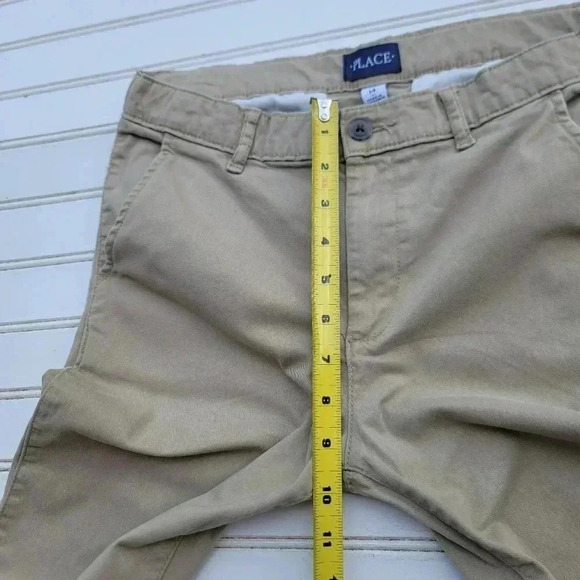 Place Boys Flat Front Beige Khaki Chino Pants Adjastable 29x27 Waist Sz 14 - Picture 8 of 10